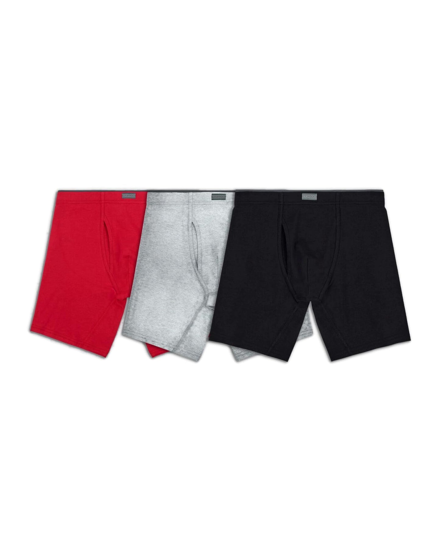 Fruit of the Loom Mens Crafted Comfort Fabric Covered Waistband Boxer Briefs 3 P Assorted