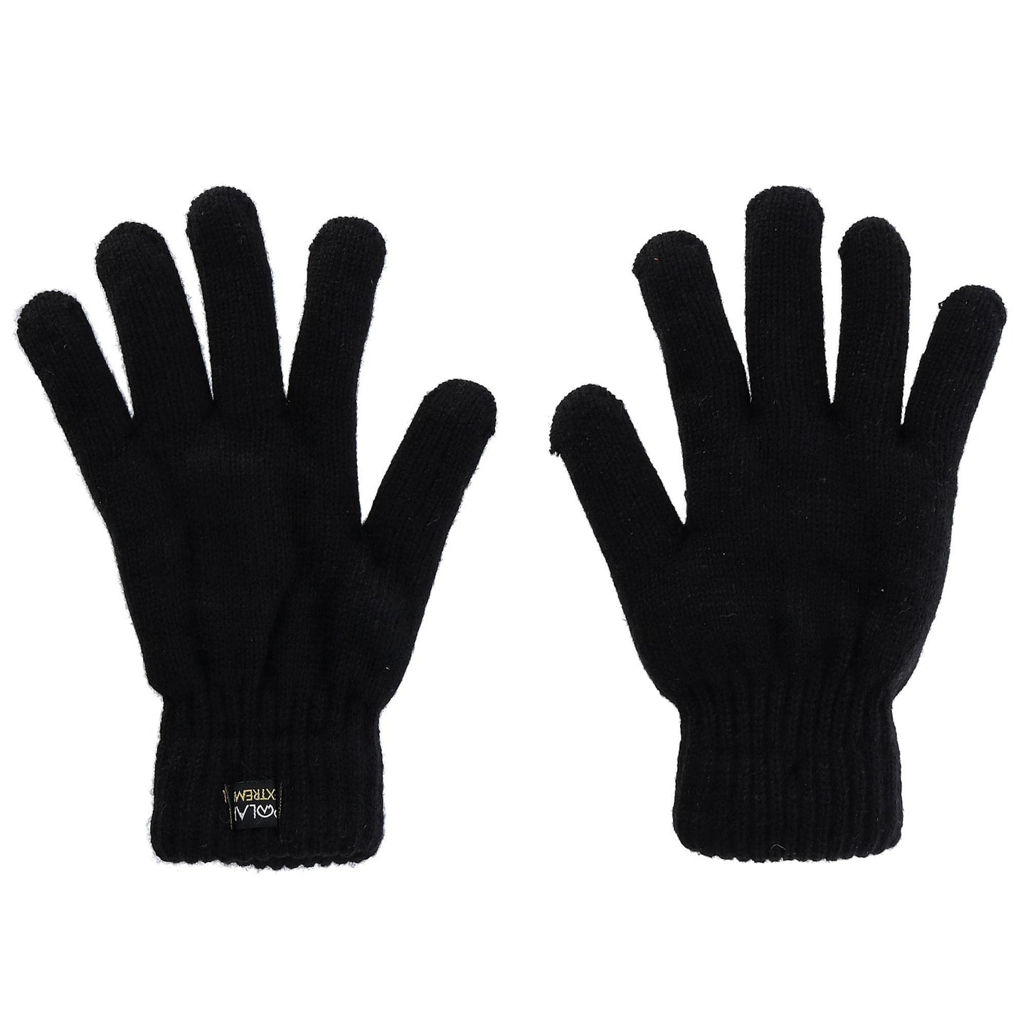 Polar Extreme Men's Insulated Knit Thermal Gloves, Black