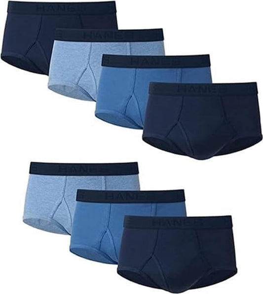Hanes Men's Briefs 7 Pack, Assorted Blue, X-Large