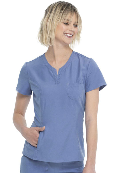 HeartSoul Tuckable V-Neck Medical Scrubs for Women, Performance Fabric HS710, XL, Wine