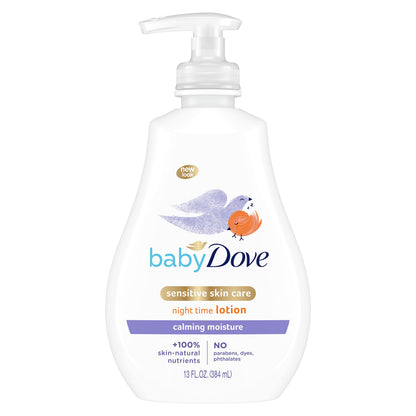 Dove Sensitive Skin Care Baby Lotion For a Soothing Scented Lotion Calming Moisture Hypoallergenic and Dermatologist-Tested, 13 Fl Oz