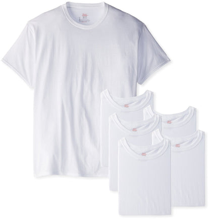 Hanes mens White TAGLESS Crewneck Undershirt 6-Pack(2135P6)-White-XL