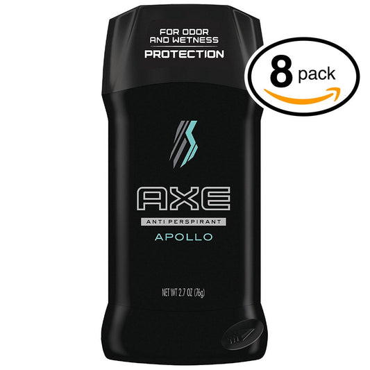 (PACK OF 8 STICKS) Axe APOLLO Dry Stick Antiperspirant & Deodorant. 48 HOUR ODOR PROTECTION! Energized & Fresh! (8 Sticks, 1.7oz each Stick)