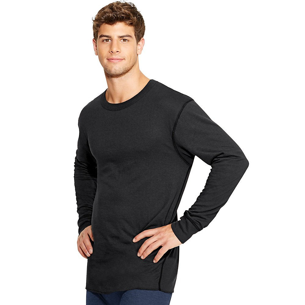 Duofold Men's Mid Weight Wicking Thermal Shirt (Pack of 2), Black, XX-Large