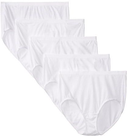 Fruit of the Loom Women_s Plus Size Fit For Me 5Pack Original Cotton Brief Panties White 13