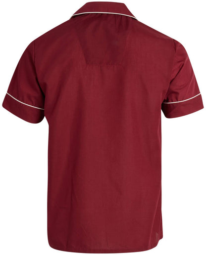 Ten West Apparel Men's 2-Piece Pajama Set with Short Sleeve Shirt and Long Pants, Size Small, Burgundy
