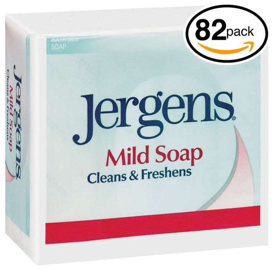 (PACK OF 82 BARS) Jergens ORIGINAL MILD Bar Soap. LUXURIOUS LATHER THAT LEAVE SKIN FRESH & CLEAN! All Natural Formula for Men & Women. (82 Bars, 3.0oz Each Bar)