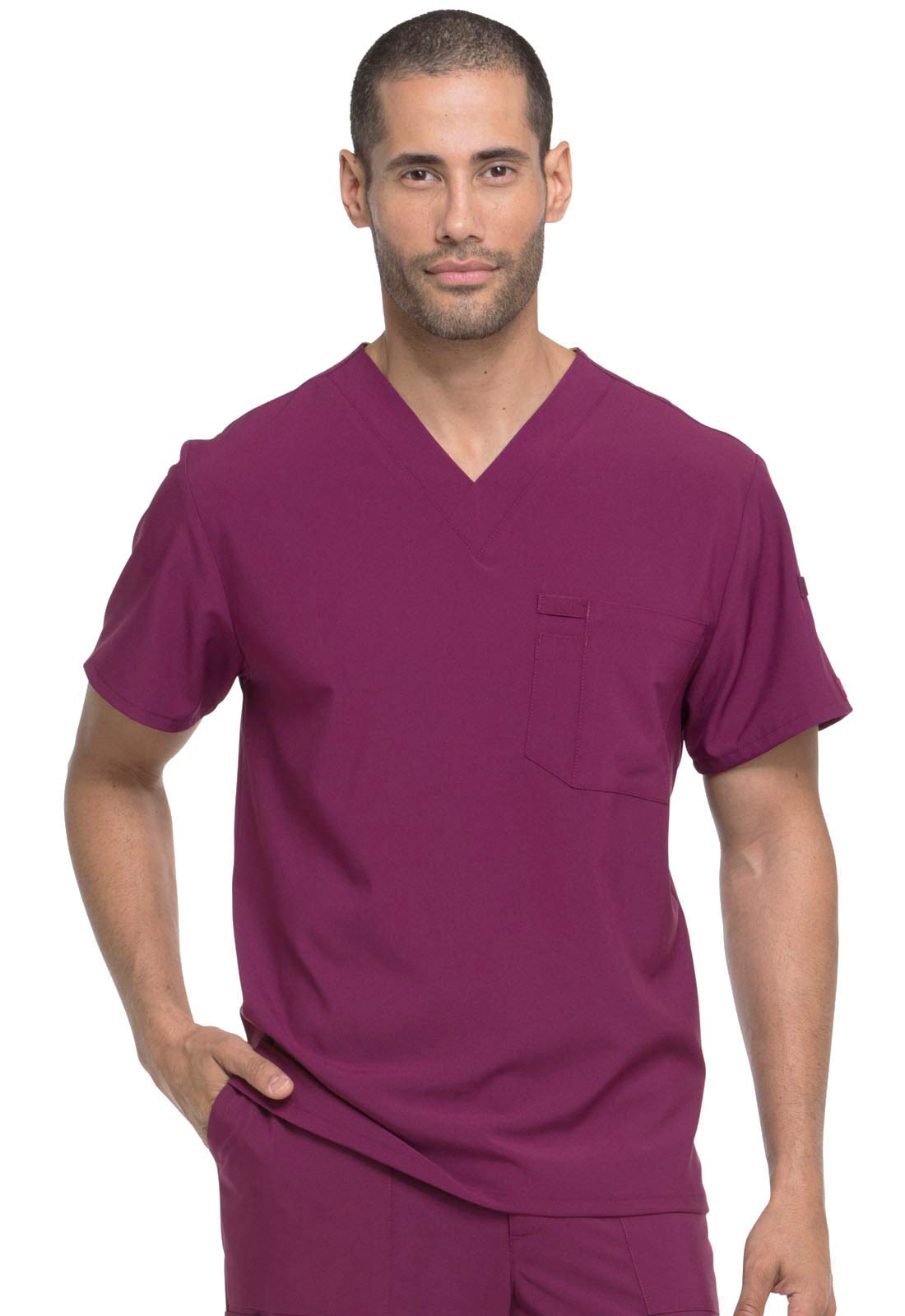 Dickies EDS Essentials Men Scrubs Top Tuckable V-Neck Plus Size DK635, 2XL, White