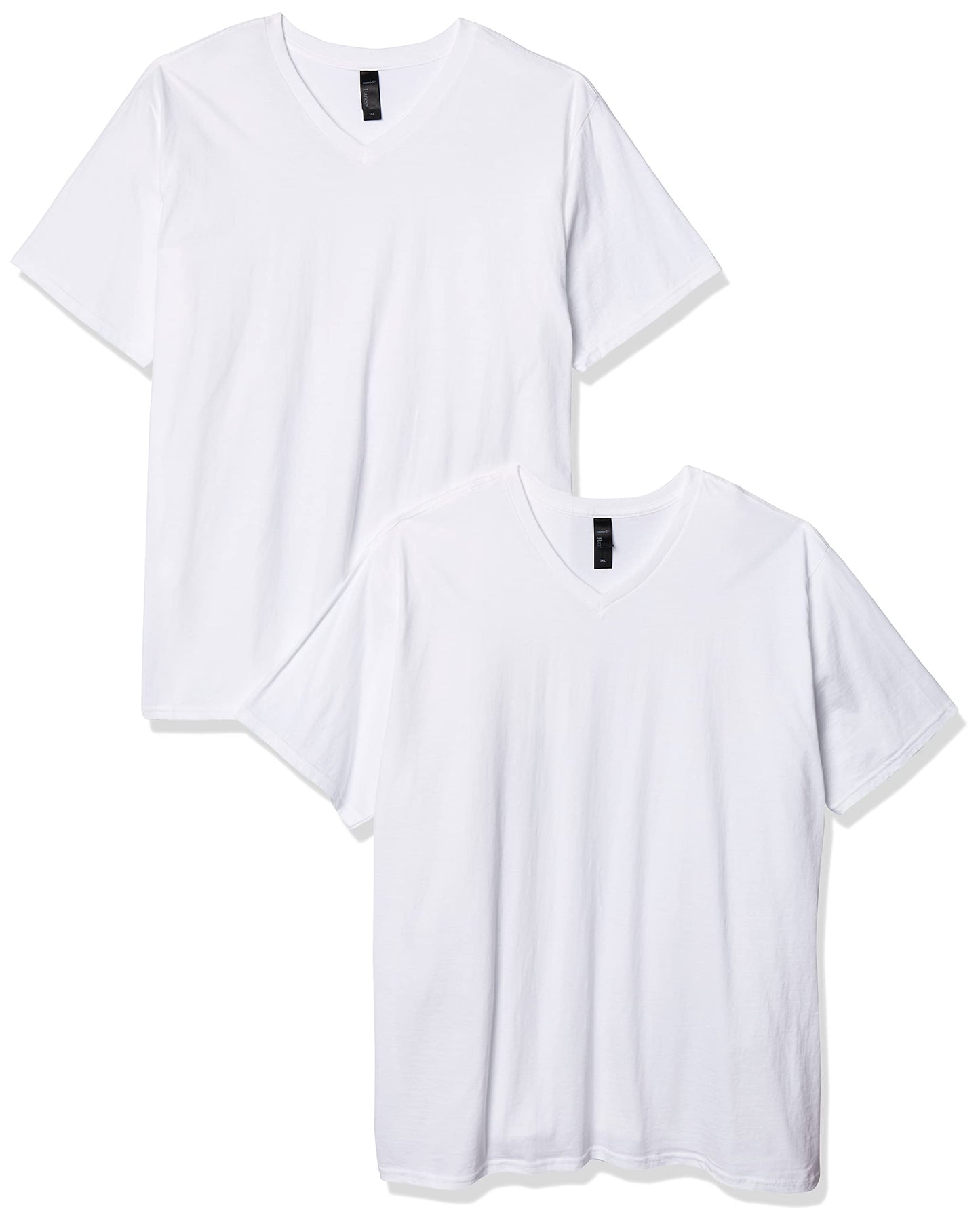 Hanes Men's Nano Premium Cotton V-Neck T-Shirt (Pack of 2), White, Medium