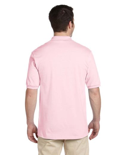 Jerzees Men's 2 Button Placket Welt Knit Collar Polo Shirt, Medium, Classic Pink