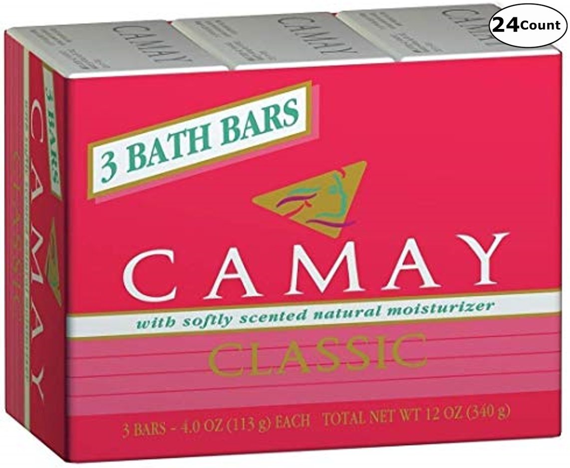 Camay Classic Bath Bar Soaps, 4 Oz/113 gm Ea. - 24 Bars (8 x 3 Counts)