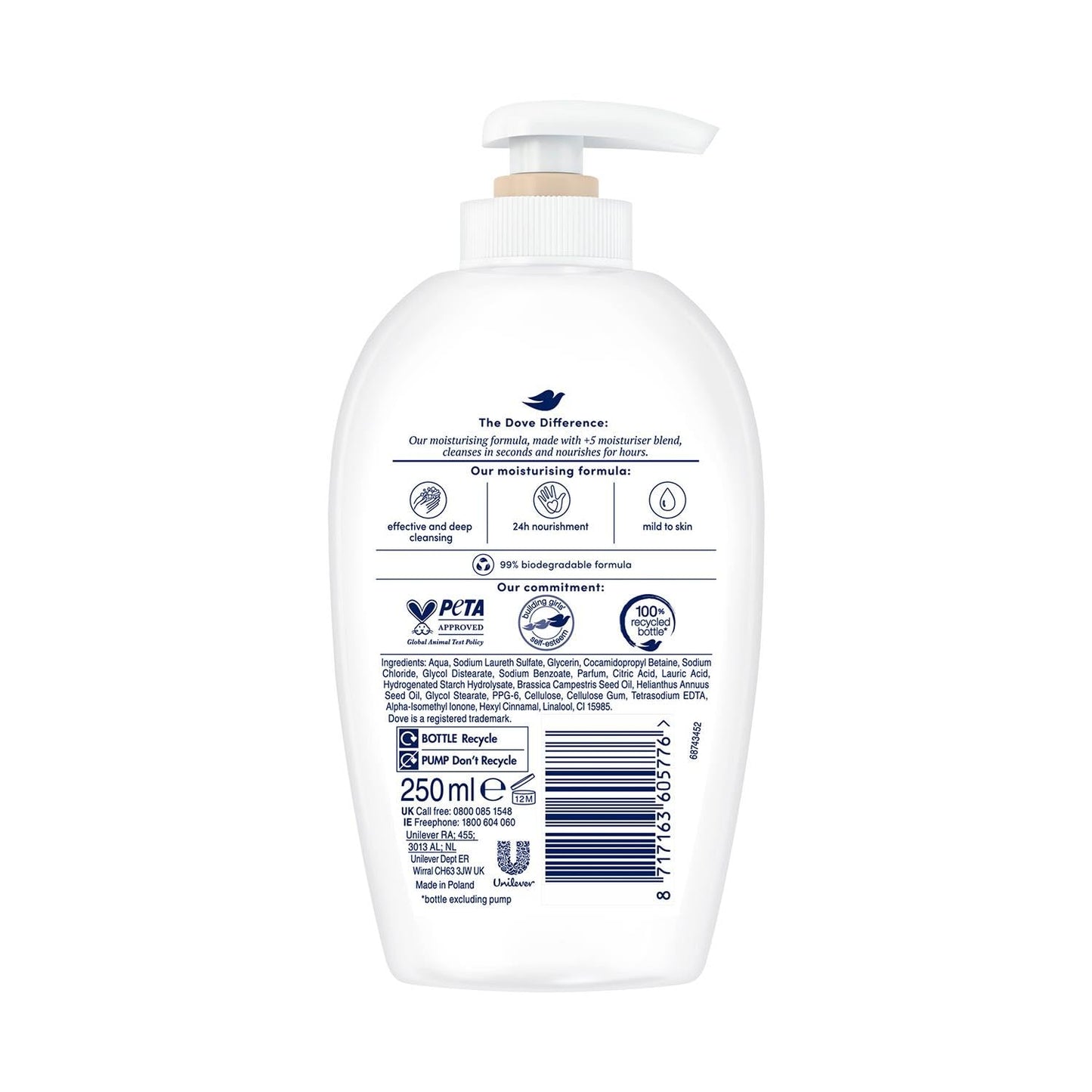 Dove Caring Hand Wash, Fine Silk, 250 Ml/8.45 Oz (Pack of 6)