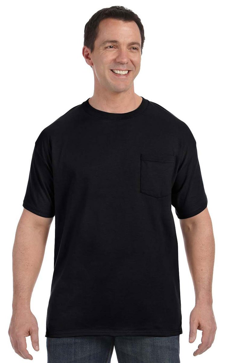 Hanes Men's 6 oz. Authentic-T Pocket T-Shirt 2XL Light Blue