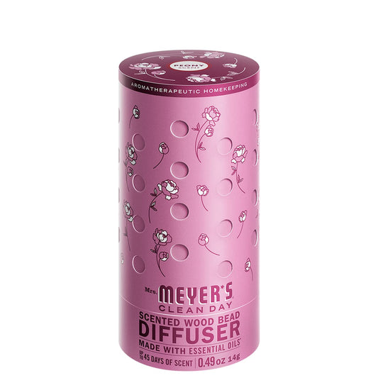 MRS. MEYER'S CLEAN DAY Wood Bead Diffuser, Air Freshener Fragrance for the Kitchen, Office, Bedroom and More, 45 Days of Fragrance, Peonyed, Pack of 3