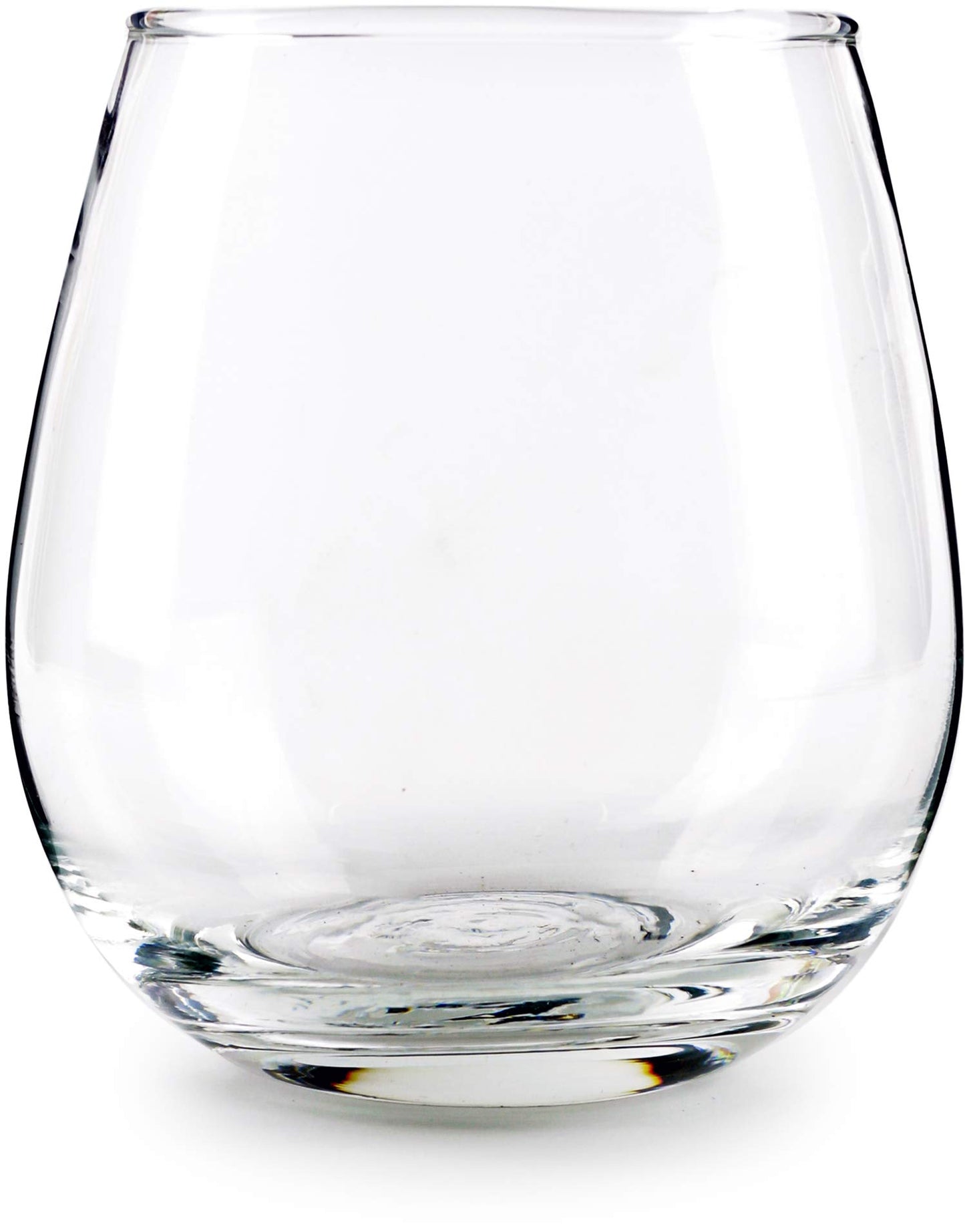 Circleware 44581 Stemless Wine Glasses 4-Piece Drinking Glassware Set, Fun Party Entertainment Dining Beverage Cups, 15 oz, Newton