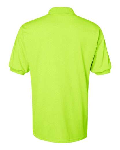 Jerzees Men's 2 Button Placket Welt Knit Collar Polo Shirt, Small, Safety Green