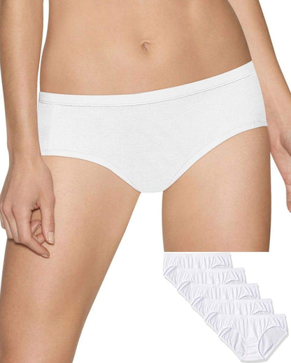 Hanes Women Comfort Cotton Hipster Panties 10-Pack, White, 5