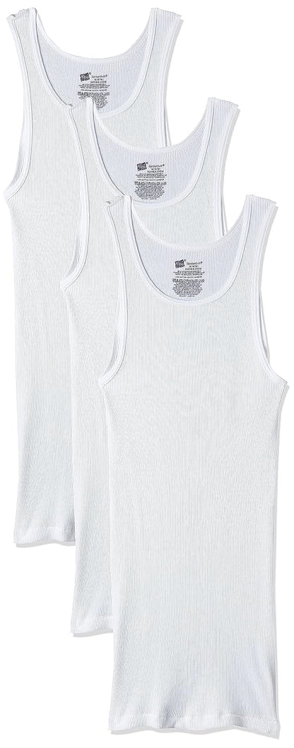 Hanes Mens White A-Shirt 3-Pack, 3X, White