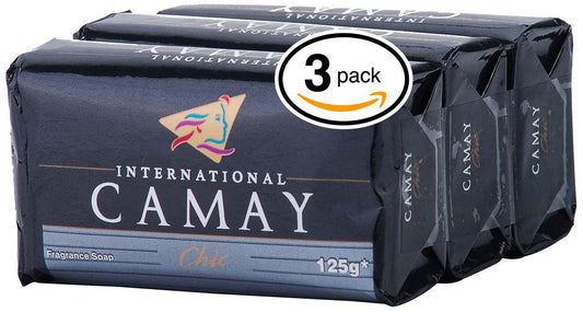 Camay CHIC Softly Scented Bar Soap (PACK OF 3) All-in-one exfoliating and moisturizing soap Leaves Skin Smooth & Radian! Great for Hands, Face & Body! (3 Bars, 4.4oz Each Bar)