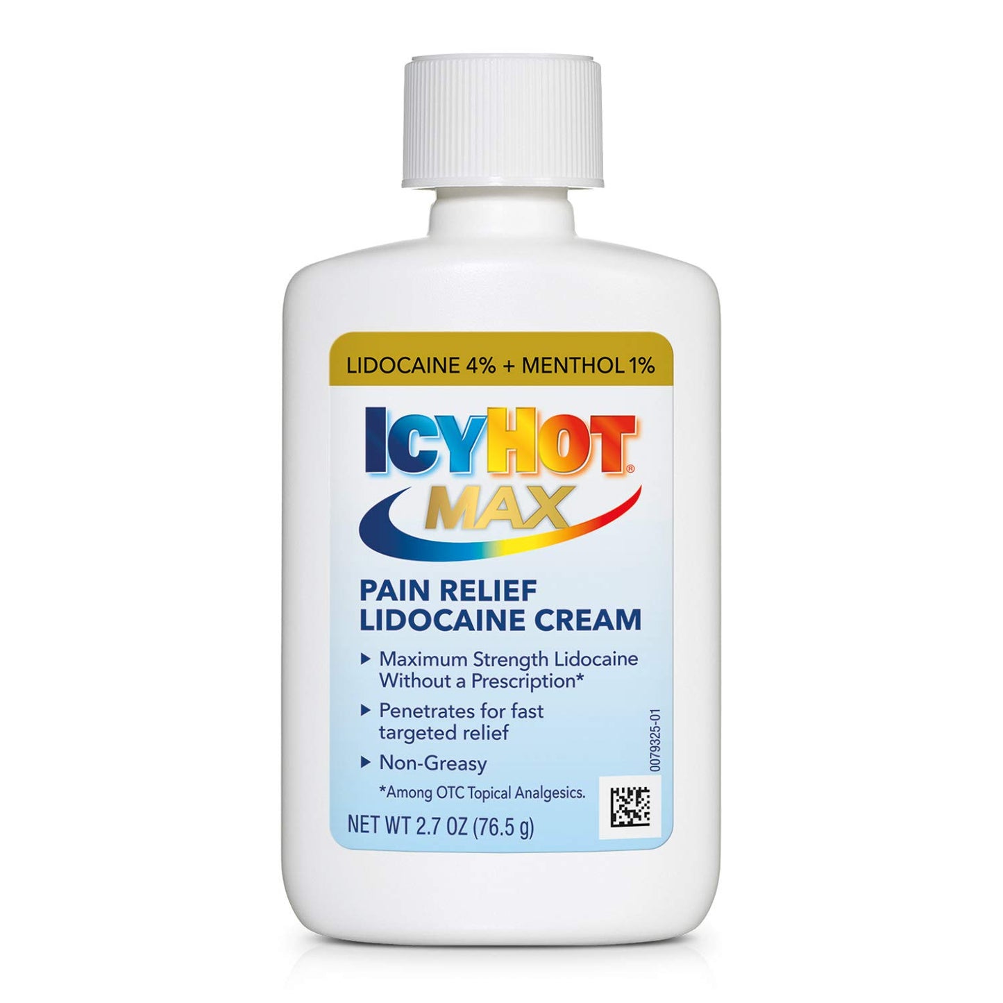 Icy Hot Max Strength Pain Relief Cream with Lidocaine Plus Menthol, 2.7 Ounces