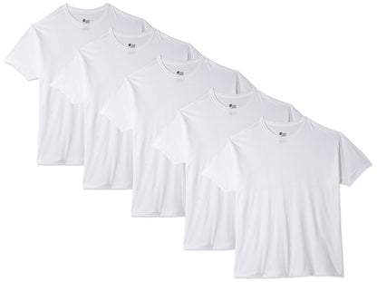 Hanes Men's 6Pack Crew Neck Tagless Black-Grey Undershirts Crewneck T-Shirt S