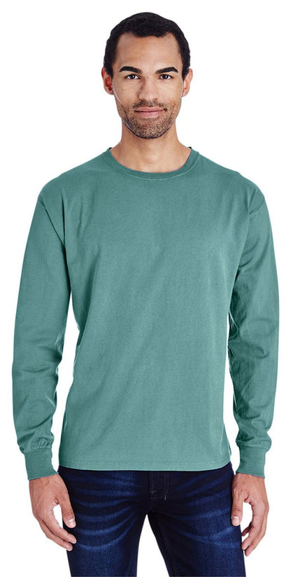 Hanes ComfortWash by Garment Dyed Long Sleeve T-Shirt - GDH200 Cypress Green