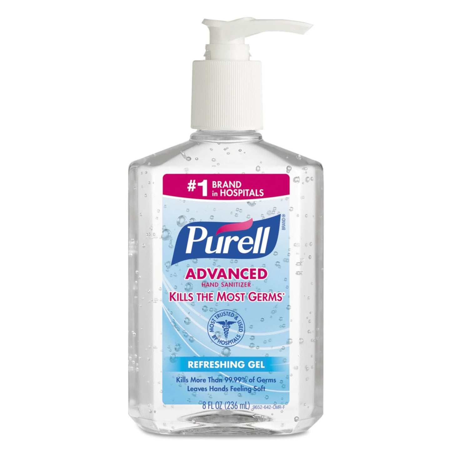 PURELL 9652-12CMR Instant Hand Sanitizer, 8 oz Pump Bottle (Case of 12)