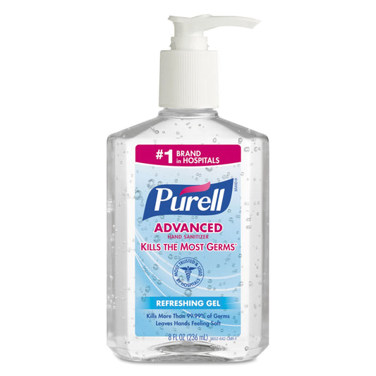 PURELL 9652-12CMR Instant Hand Sanitizer, 8 oz Pump Bottle (Case of 12)