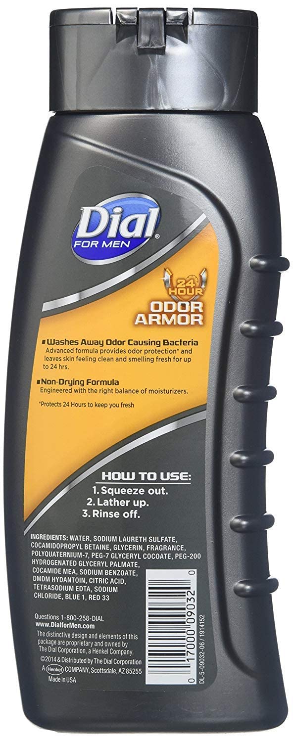 Dial For Men Body Wash, Odor Armor, 16 Ounce