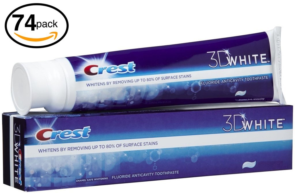 (PACK OF 74 TUBES) Crest 3D White ARCTIC FRESH Icy Cool Mint Anti-Cavity & TOOTH WHITENING Toothpaste. Removes Up to 90% of Surface Stains on teeth! REFRESHING MINT FLAVOR! (74 Tubes, 4.8oz Each Tube)