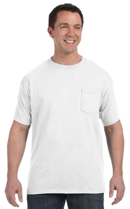 Hanes Men's 6 oz. Authentic-T Pocket T-Shirt 2XL Light Blue