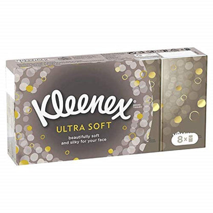Kleenex Ultra Soft Facial Tissues in Handy Pocket Packs - 80 Travel Pocket Packs - Our Softest Tissue - Supremely Soft And Silky Tissues Designed With Luxury In Mind