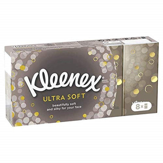 Kleenex Ultra Soft Facial Tissues in Handy Pocket Packs - 80 Travel Pocket Packs - Our Softest Tissue - Supremely Soft And Silky Tissues Designed With Luxury In Mind