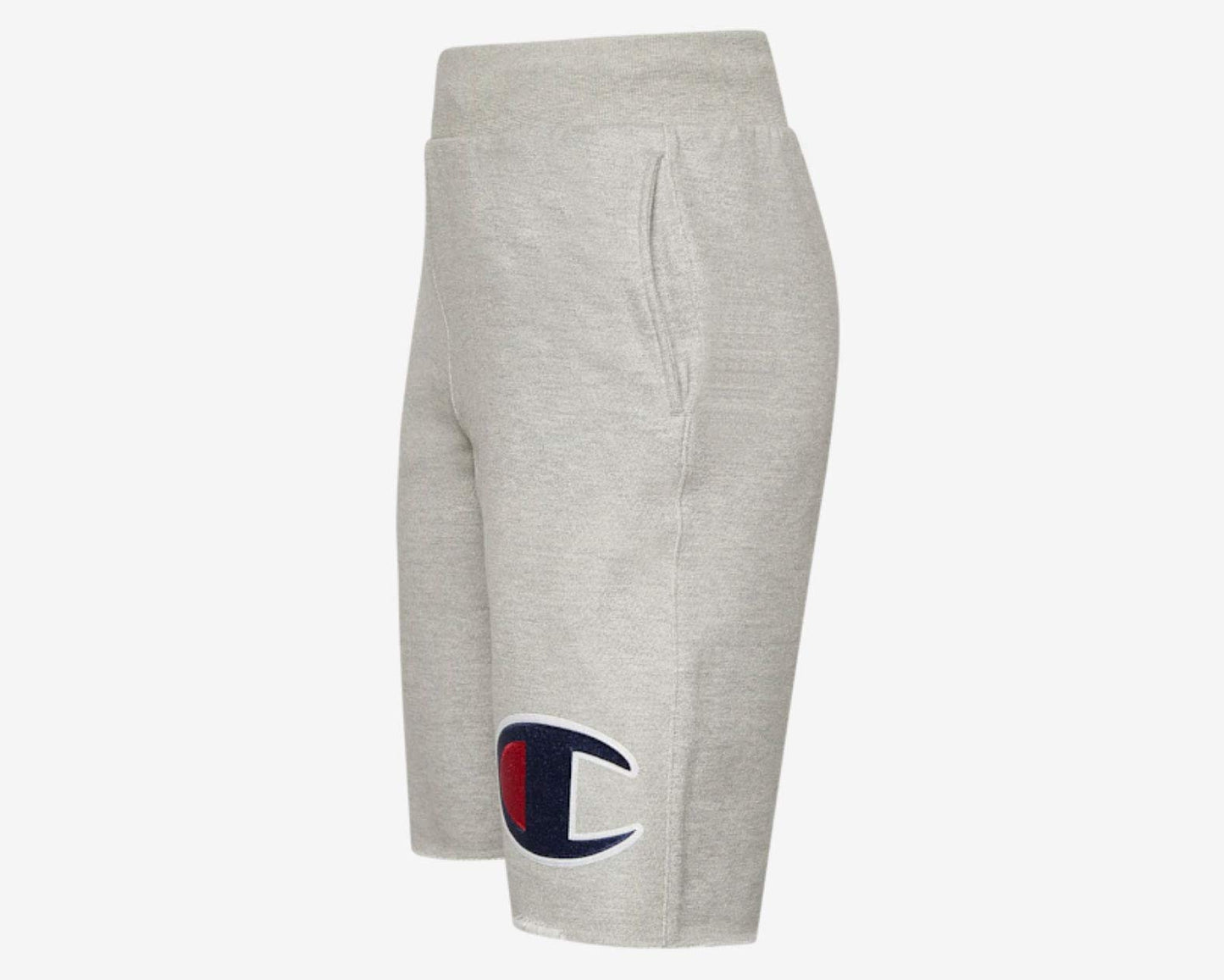 Champion Life Mens Reverse Weave Cut-Off Shorts, S, Big C Oxford Grey