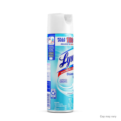 Lysol Disinfectant Spray, Household Essential Cleaning Supplies, Multi-Purpose Room Spray, Antibacterial Sanitizer Spray, Upholstery Deodorizer, Home and Bathroom, Crisp Linen,19 Fl Oz