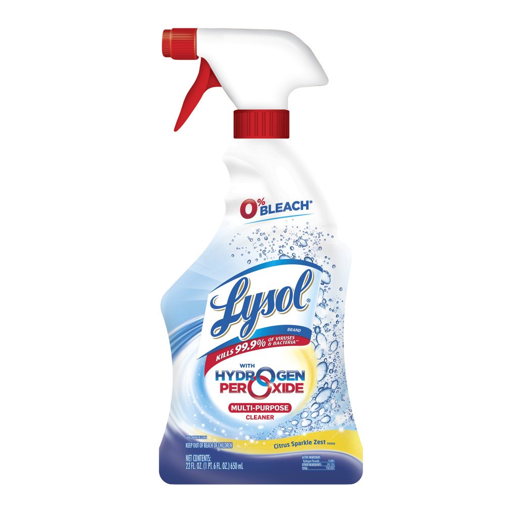 Lysol, Bleach Free Hydrogen Peroxide MultiPurpose Cleaner Spray Blue, Citrus Sparkle Zest, 22 Fl Oz