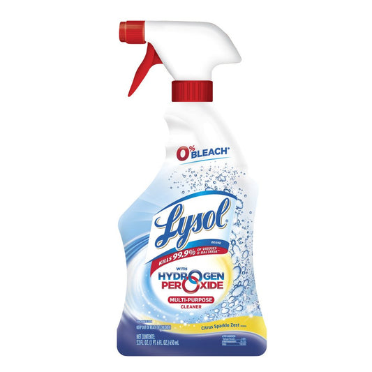 Lysol, Bleach Free Hydrogen Peroxide MultiPurpose Cleaner Spray Blue, Citrus Sparkle Zest, 22 Fl Oz