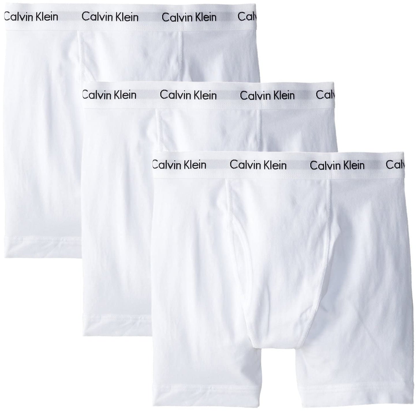 Calvin Klein Men's Underwear 3 Pack Cotton Stretch Boxer Briefs, White, X-Large