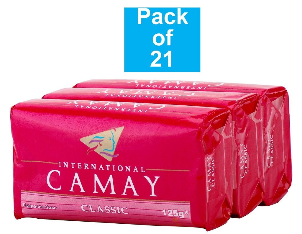 Camay Classic Softly Scented Bar Soap (Pack of 21) All-in-one exfoliating and moisturizing soap Leaves Skin Smooth & Radian! Great for Hands, Face & Body! (21 Bars, 4.4oz Each Bar)