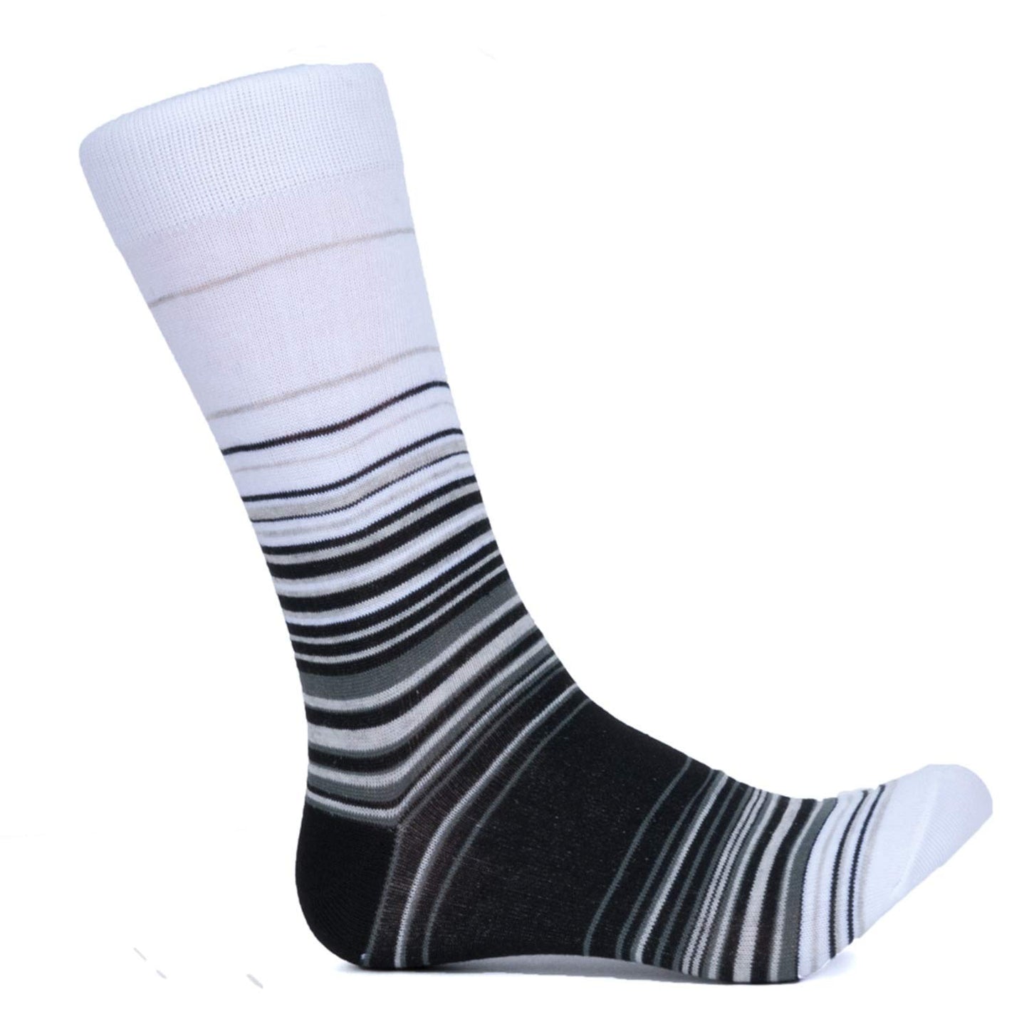Melvado Mens Dress Socks 4 Pack, Cotton Rich Colorful Patterned Striped Dress Socks