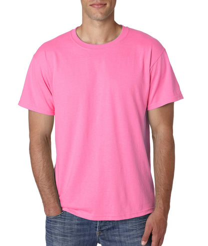 Jerzees Men's Shoulder To Shoulder Taping T-Shirt, X Large, Neon Pink