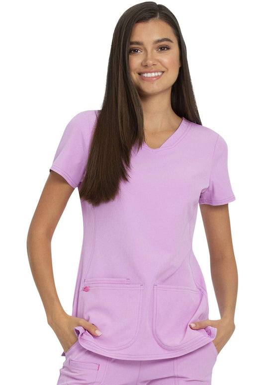 HeartSoul Break on Through Women's 20710 Shaped V-Neck Scrub Top (Tulip, Small)