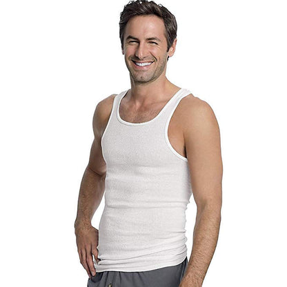 Hanes Men’s 6Pack White A-Shirts Tagless Undershirts Tanks Tank Tops L