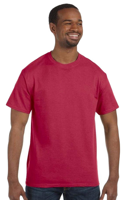 Jerzees mens 5.6 oz. 50/50 Heavyweight Blend T-Shirt(29M)-VINTAGE HTH RED-M