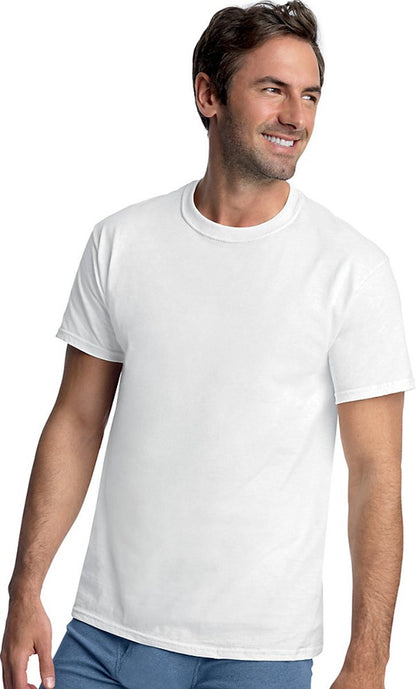 Hanes Ultimate mens Control Crew Neck - Multiple Packs Available undershirts, White 7 Pack, X-Large US