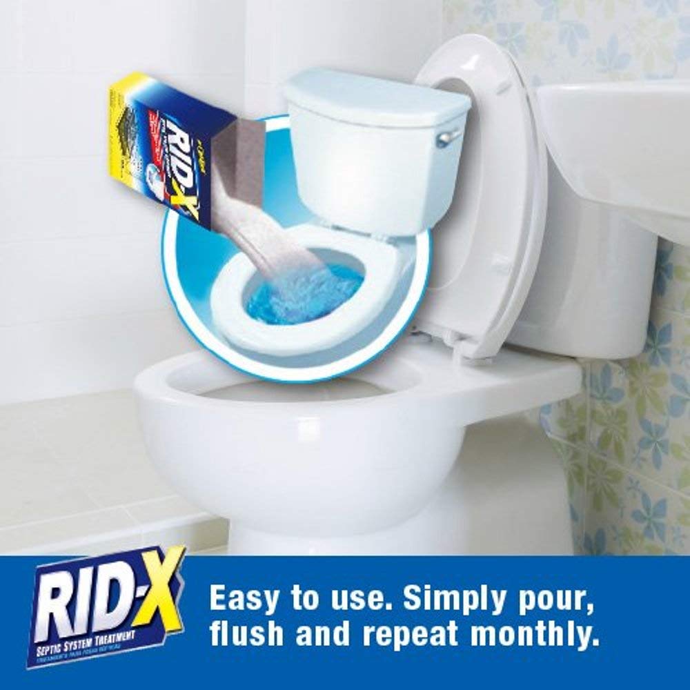 RID-X Septic Tank Treatment Enzymes, 8 Month Supply Powder (8 Packs x 1 Month Supply), 78.4oz