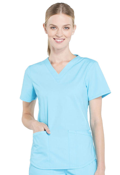CHEROKEE Workwear Professionals Women Scrubs Top V-Neck Plus Size WW665, 3XL, Eggplant (Copy)