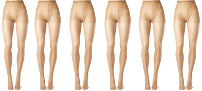 L'eggs womens Everyday Control Top Pq0j96 6 Pairs Pantyhose, Nude, Queen US