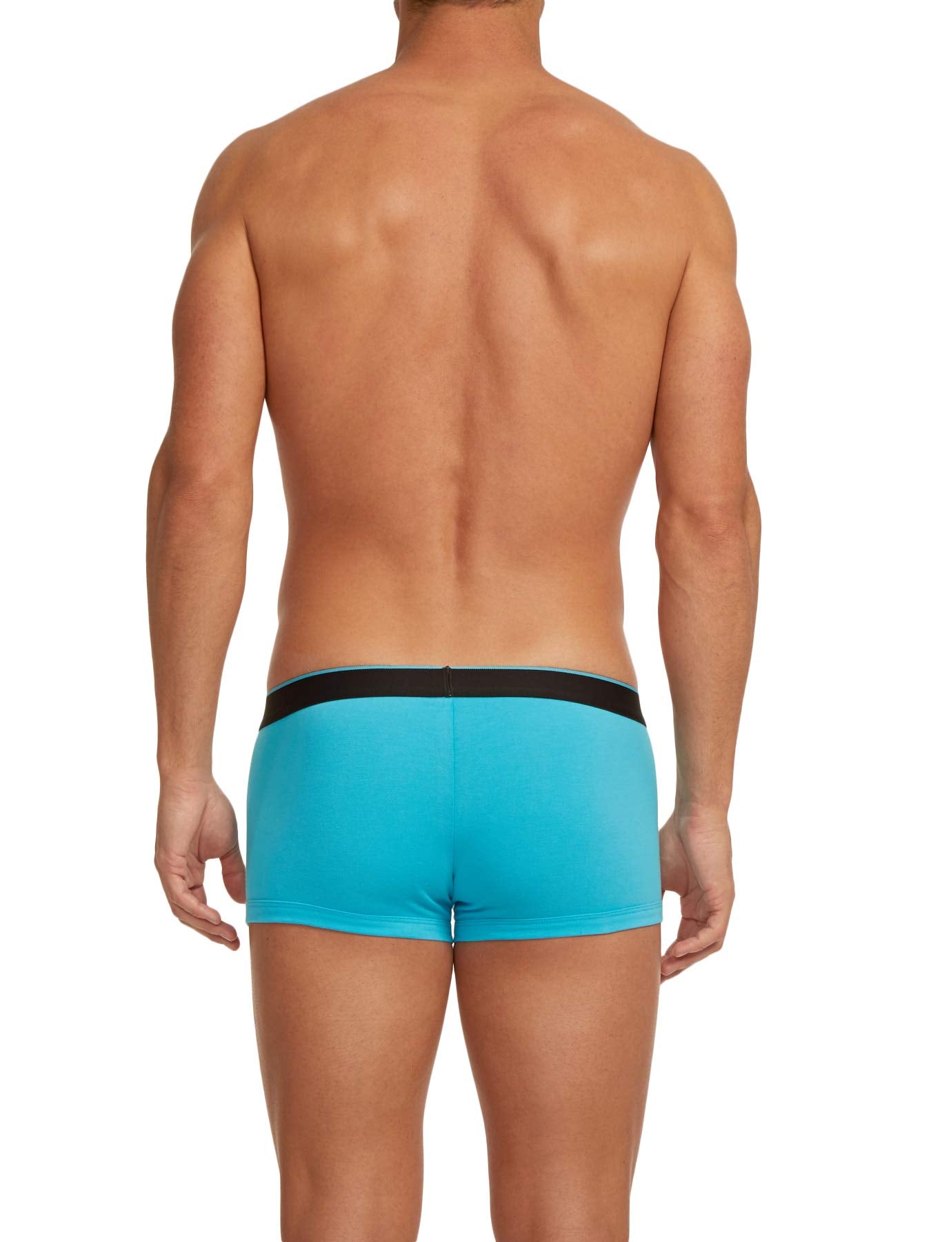 papi Stylish Brazilian Solid and Print Trunks (3-Pack of Men's Underwear), Black/Cobalt/Blue, Medium