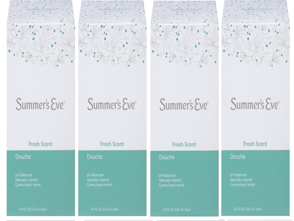 (Pack of 4 Bottles) Summer's Eve Fresh Scent Douche Vinegar & Water, Feminine Wash, 4.5oz Bottles. PH Balanced, Naturally Inspired, & Gynecologist Tested (Pack of 4 Bottles, 4.5oz Each Bottle)
